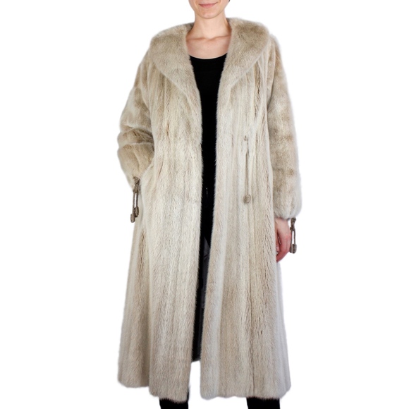 Unique Long Blush Real Mink Fur Coat w/Rope Ties! - Used Small - Picture 4 of 8